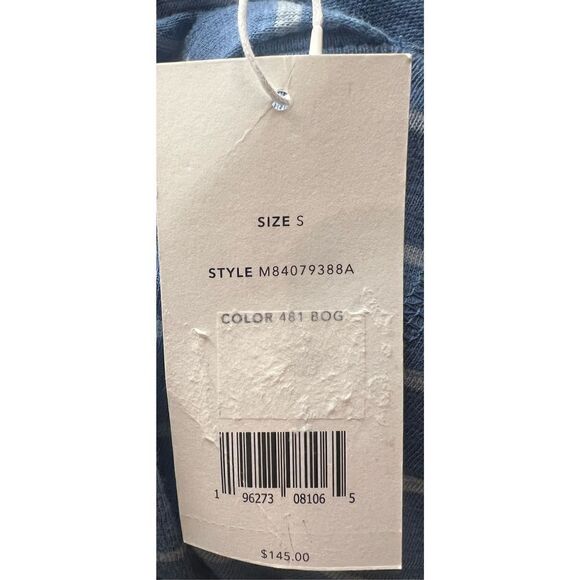 Vince Long Sleeve Blue Striped Hooded Cotton T NWT Size Small - Picture 7 of 8